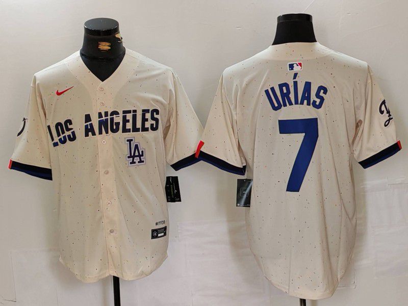 Men Los Angeles Dodgers #7 Urias Cream Fashion Nike Game MLB Jersey style 6294->los angeles dodgers->MLB Jersey
